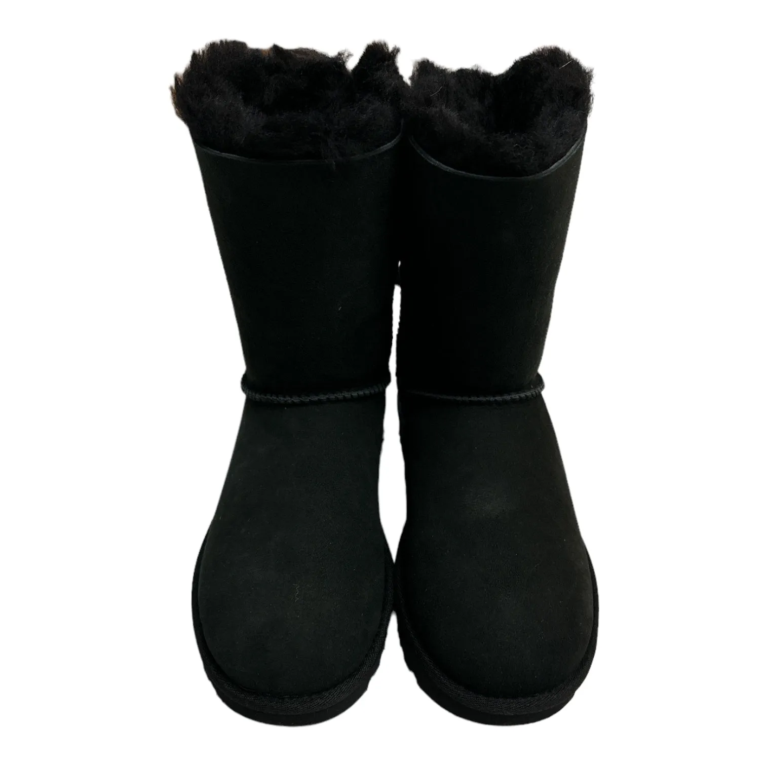 * No Box* UGG Women's Bailey Bow II Slip On Sheepskin Lining Mid-Calf Boot (Black, 6)