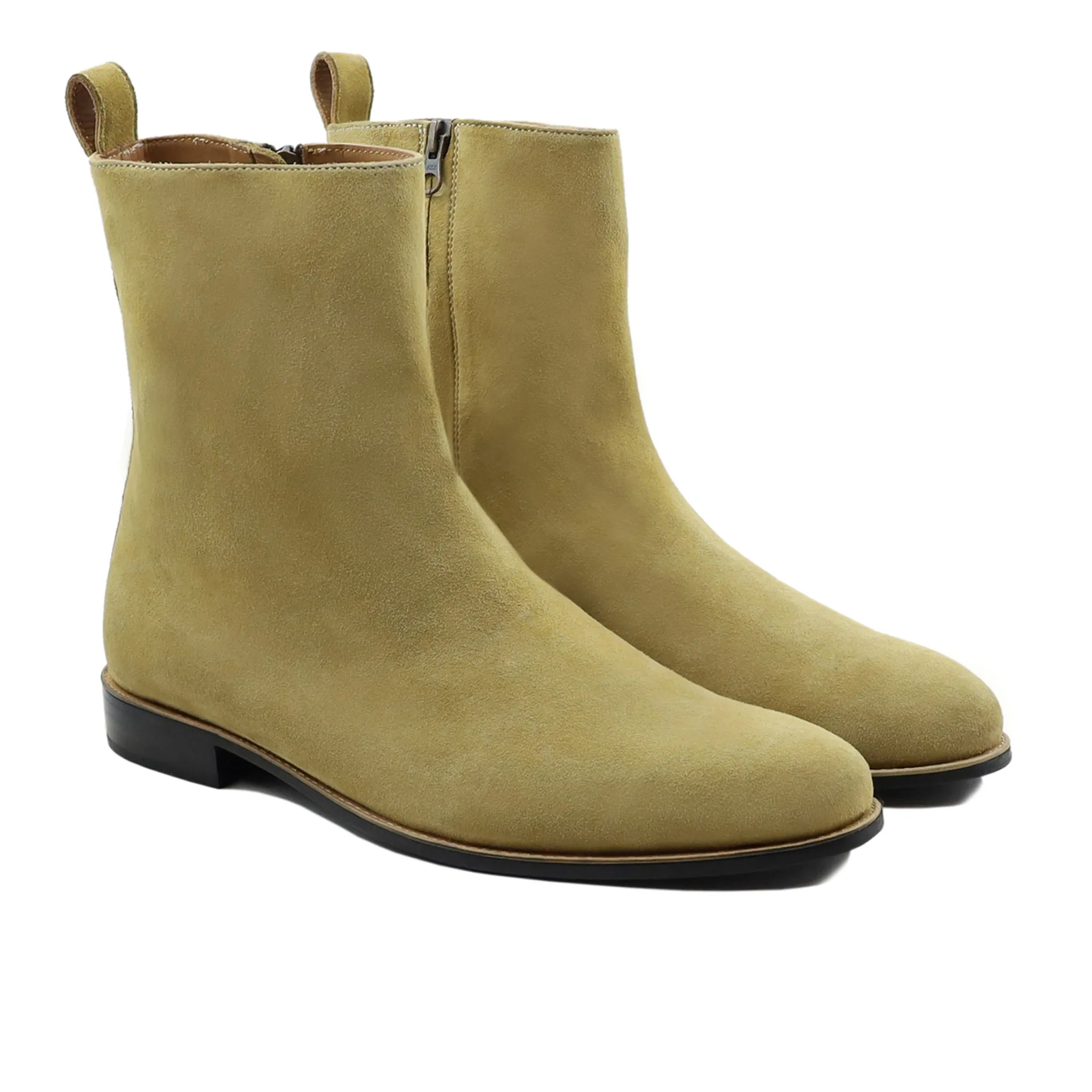 Aven - Men's Camel Kid Suede Chelsea Boot