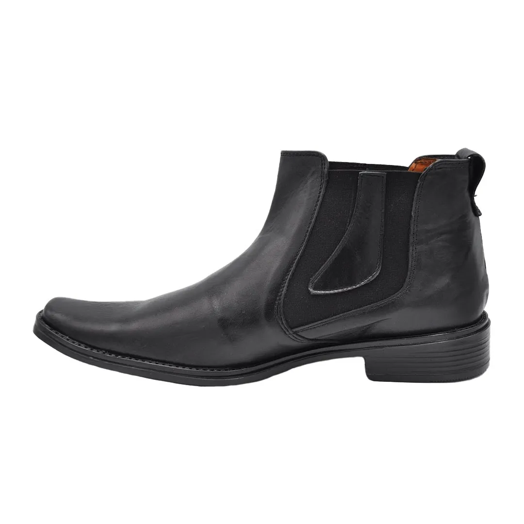 Baronett Aaron Men's Black Leather Dress Half Boots