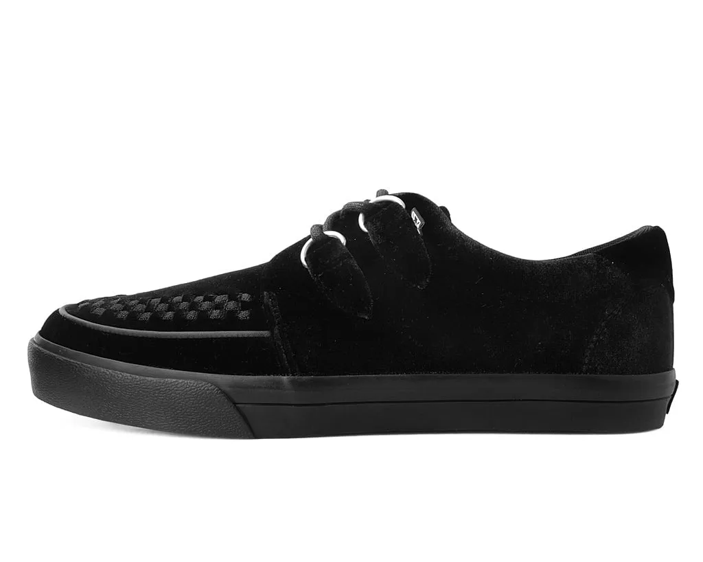 Black Velvet D-Ring Interlace Sneaker