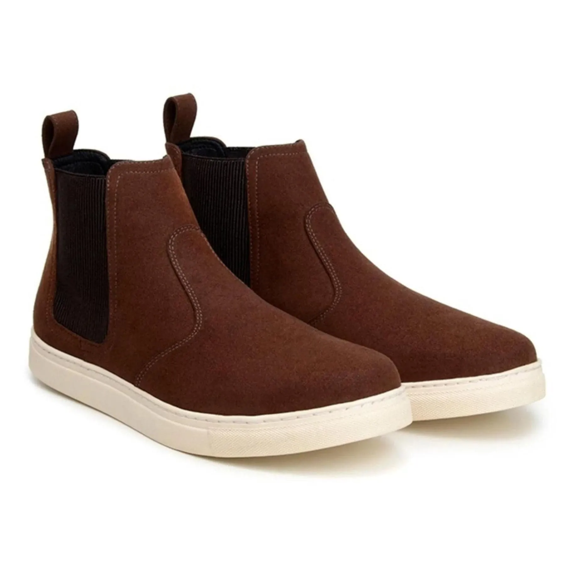 'Bologna' vegan suede Chelsea boot by Vincente Verde -  espresso