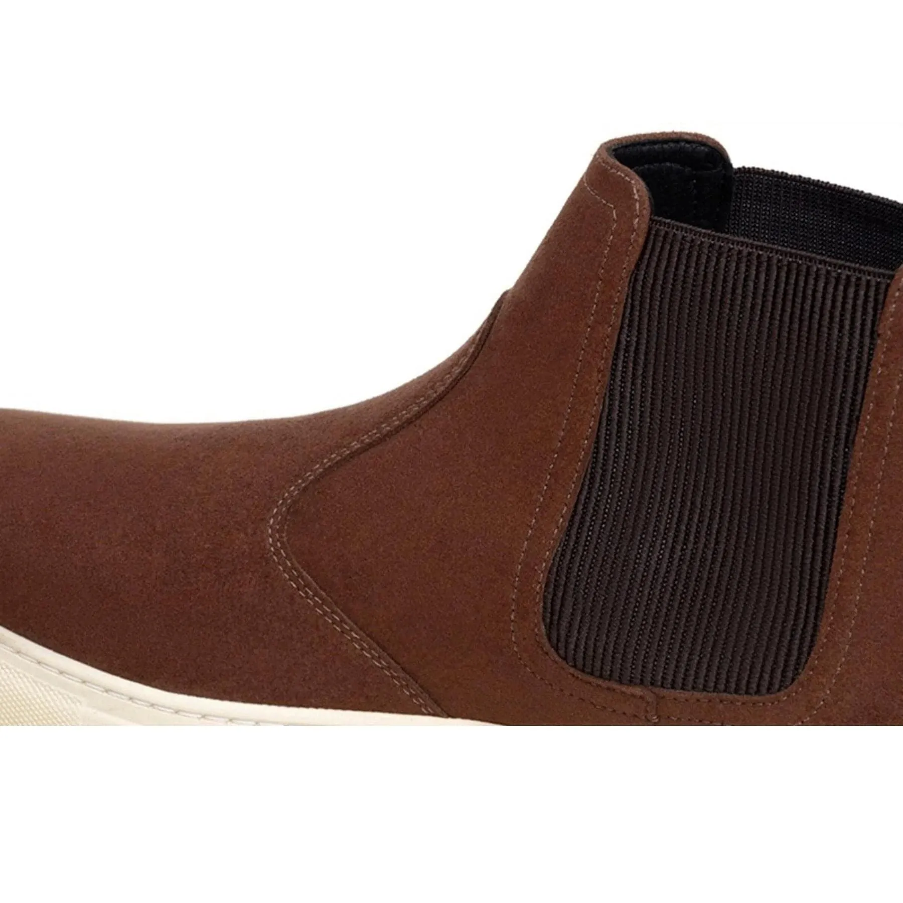 'Bologna' vegan suede Chelsea boot by Vincente Verde -  espresso