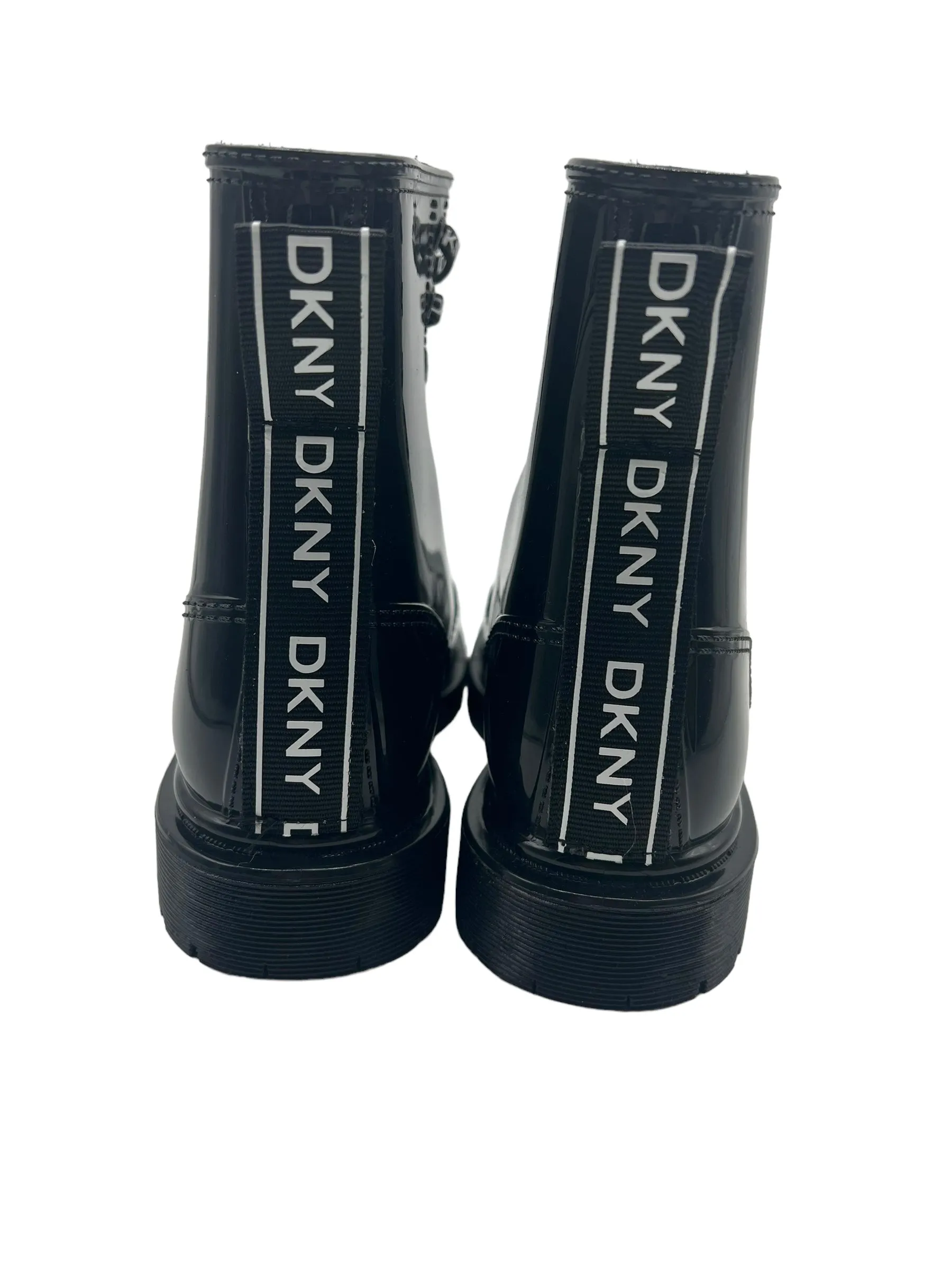 DKNY Black Tilly Logo Size 8 Rain Boots