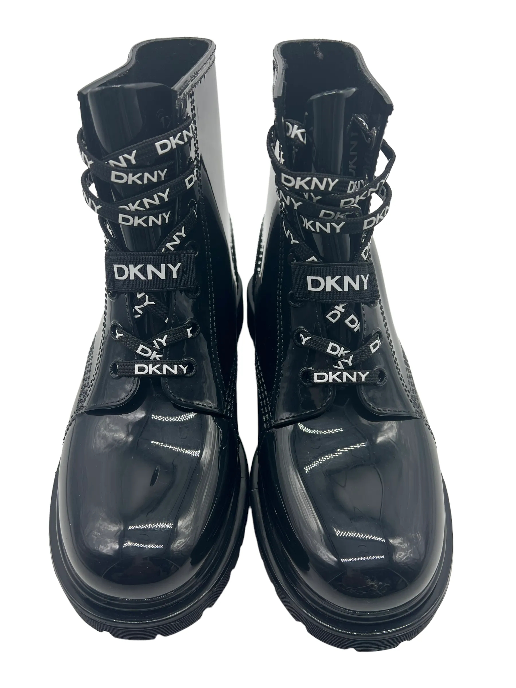 DKNY Black Tilly Logo Size 8 Rain Boots