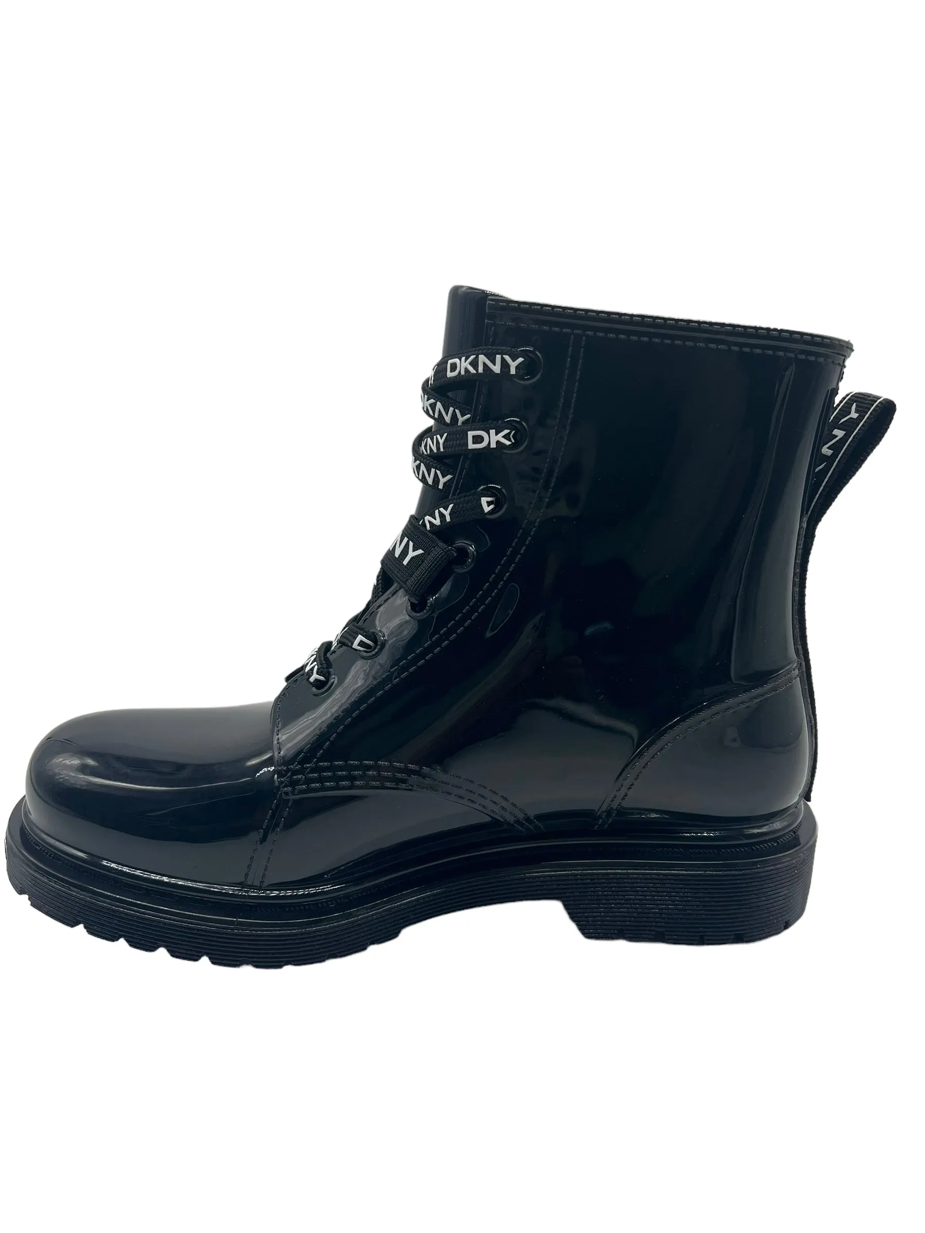 DKNY Black Tilly Logo Size 8 Rain Boots