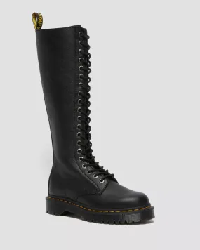 Doc Martens Women's 1B60 BEX PISA LEATHER KNEE HIGH BOOTS (BLACK PISA)