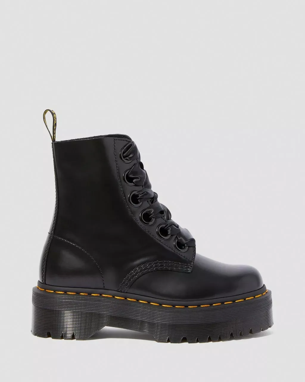 Doc Martens Women's MOLLY WOMEN'S LEATHER PLATFORM BOOTS (Black Butter)