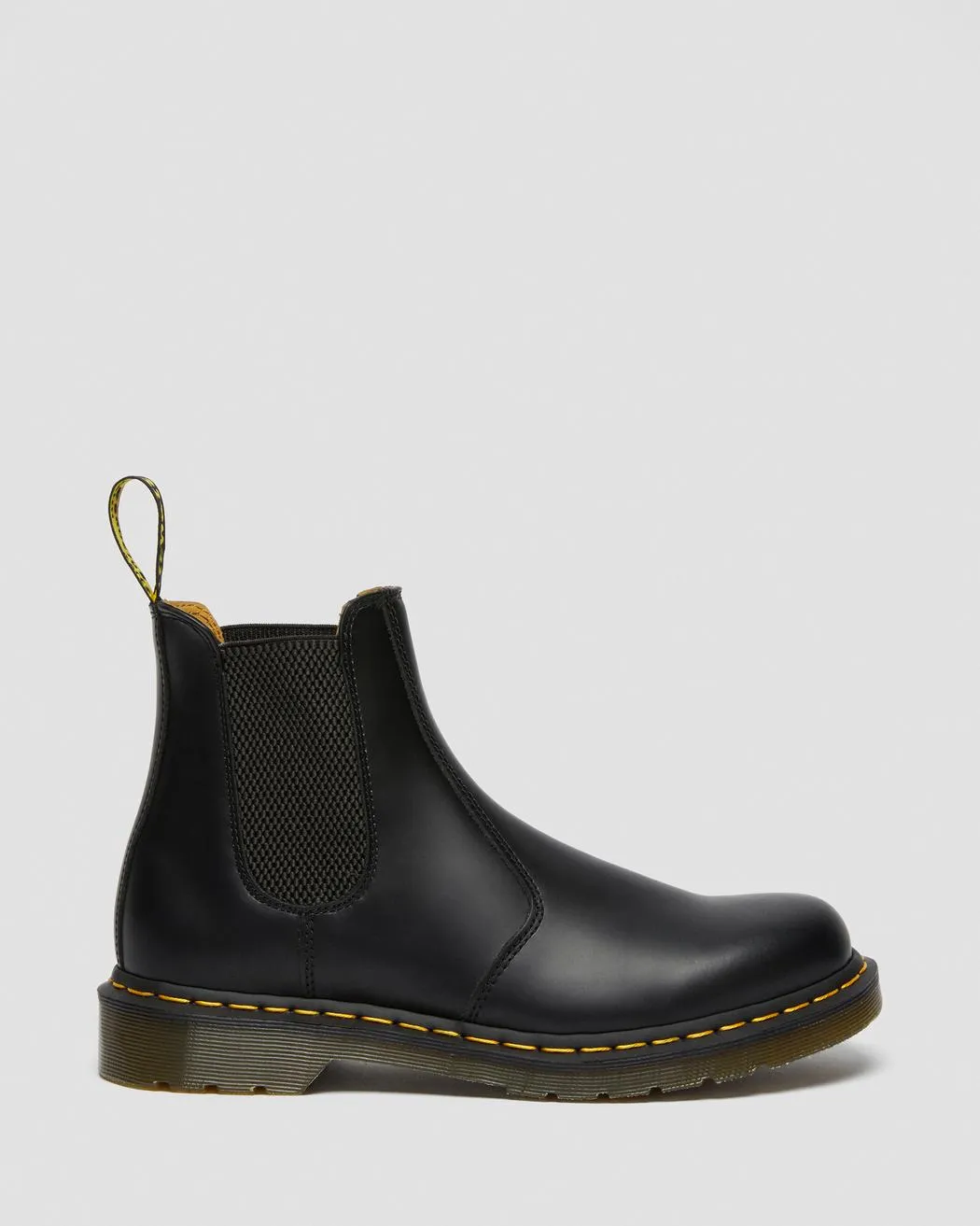 Dr Martens - 2976 Yellow Stitch Black Smooth Leather Chelsea Boots 22227001