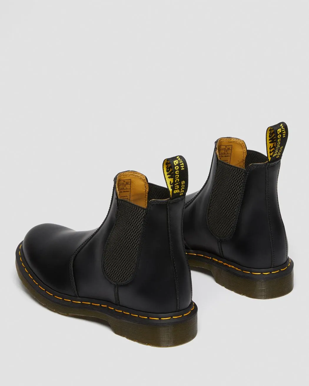 Dr Martens - 2976 Yellow Stitch Black Smooth Leather Chelsea Boots 22227001