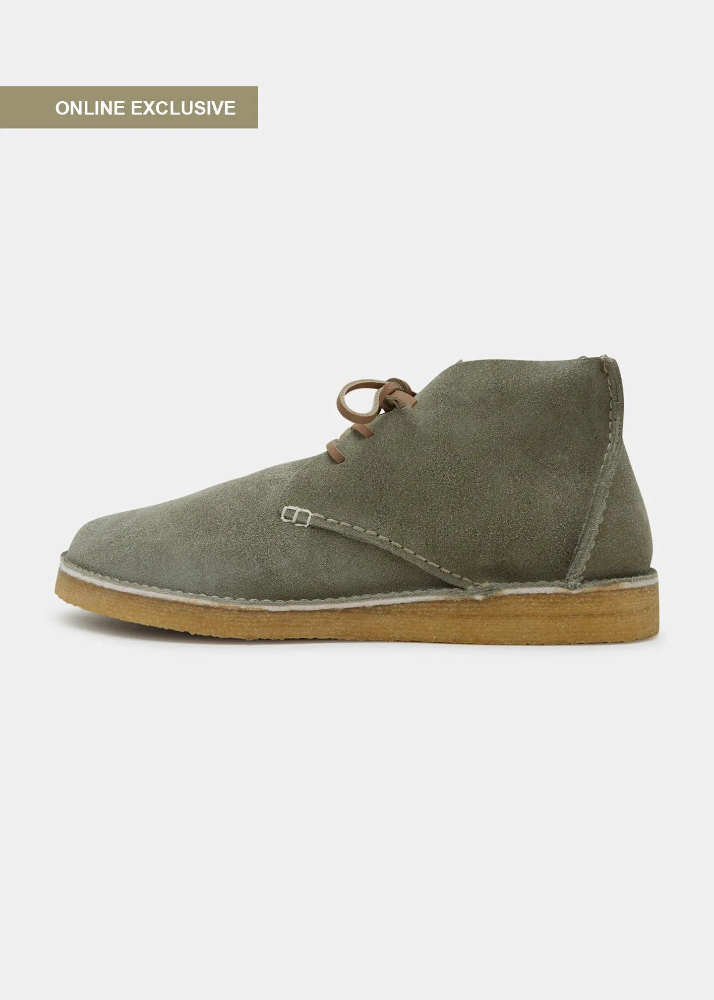 Glenn Suede Boot On Crepe Outsole  - Sage Green