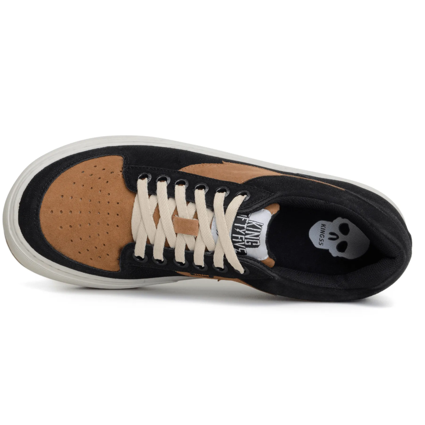 'Harajuku' vegan low-top sneaker by King55 - Black and Tan