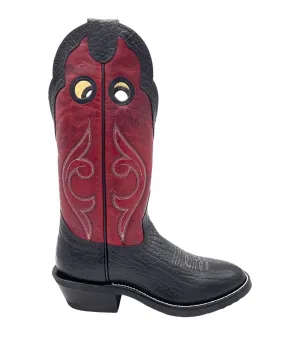 'Hondo Boots' Men's 13" Bullhide U Toe - Black / Red