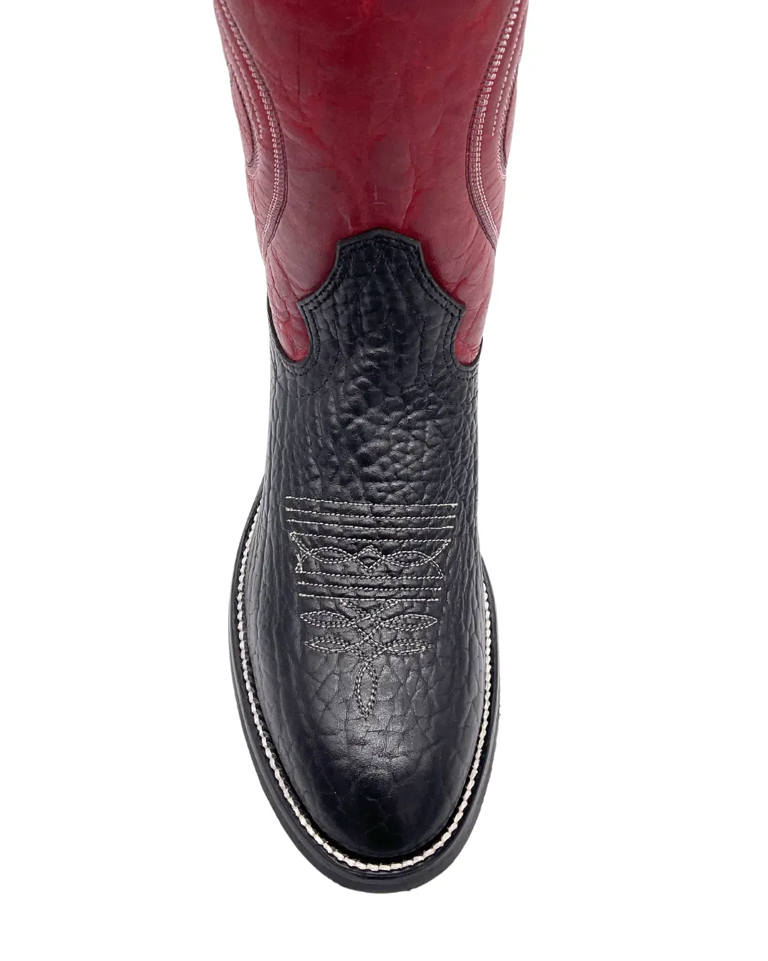 'Hondo Boots' Men's 13" Bullhide U Toe - Black / Red