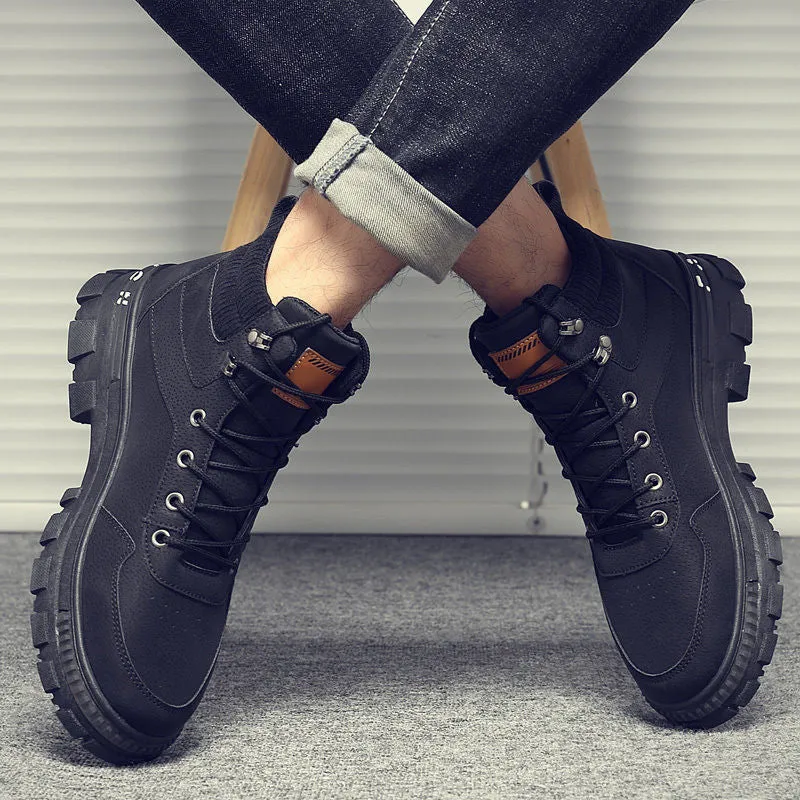 INSTOCK - Men's high-top stylish mid-top retro combat boots.