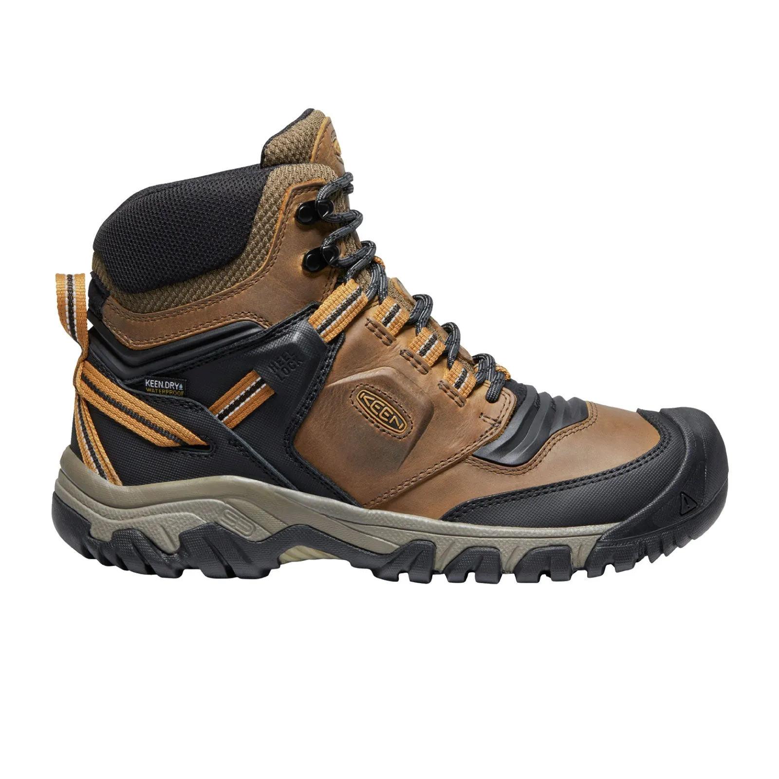 Keen Ridge Flex Mid Waterproof Boot (Men) - Bison/Golden Brown