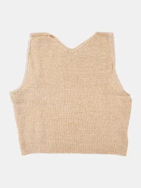 Lost In Nowhere Gemma Crop Top - Cream Shimmer