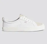 OCA Low White Premium Leather Vintage White Suede Sneaker Women