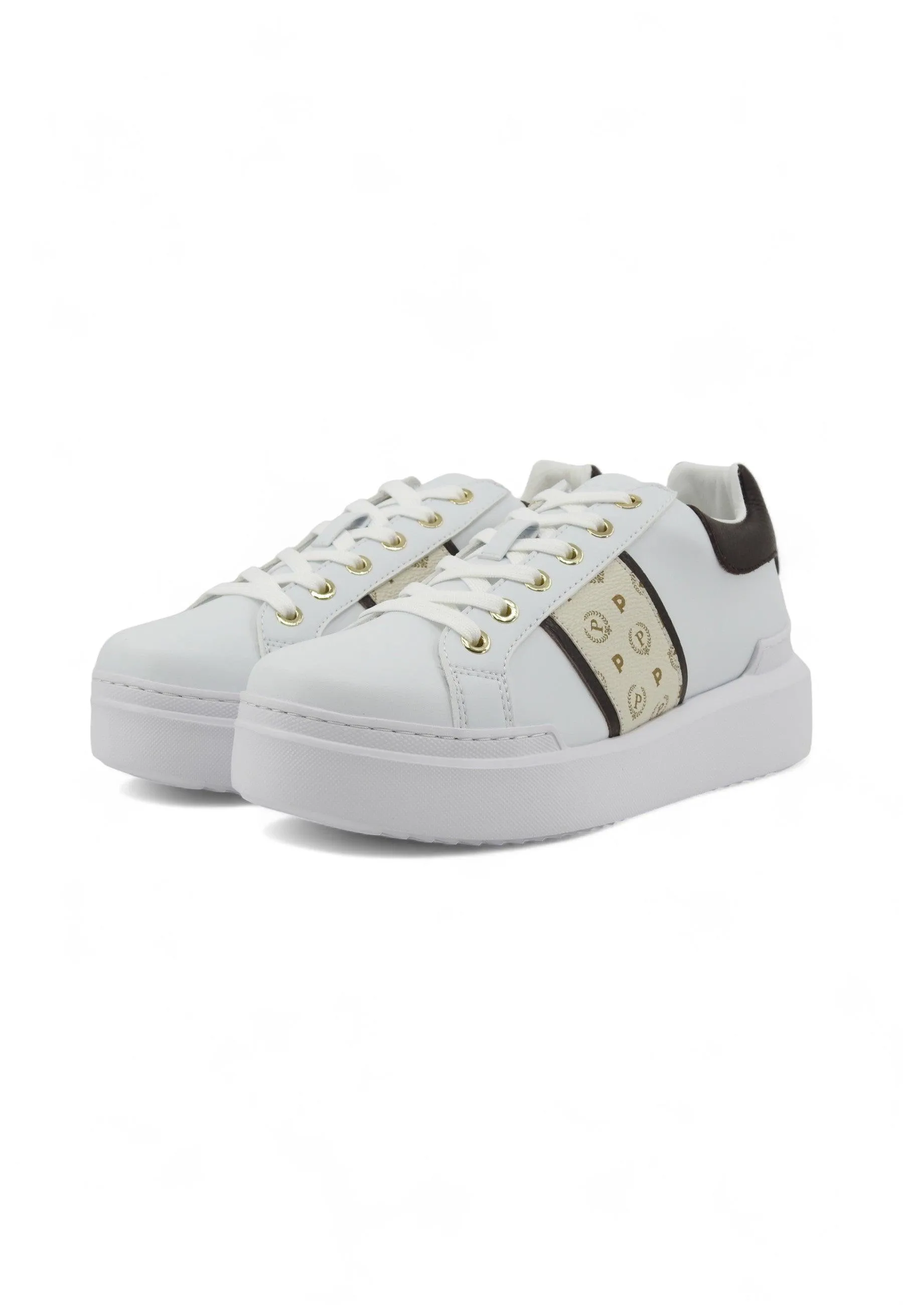 POLLINI Sneaker Donna Marrone Bianco TA15034G07Q1A10D