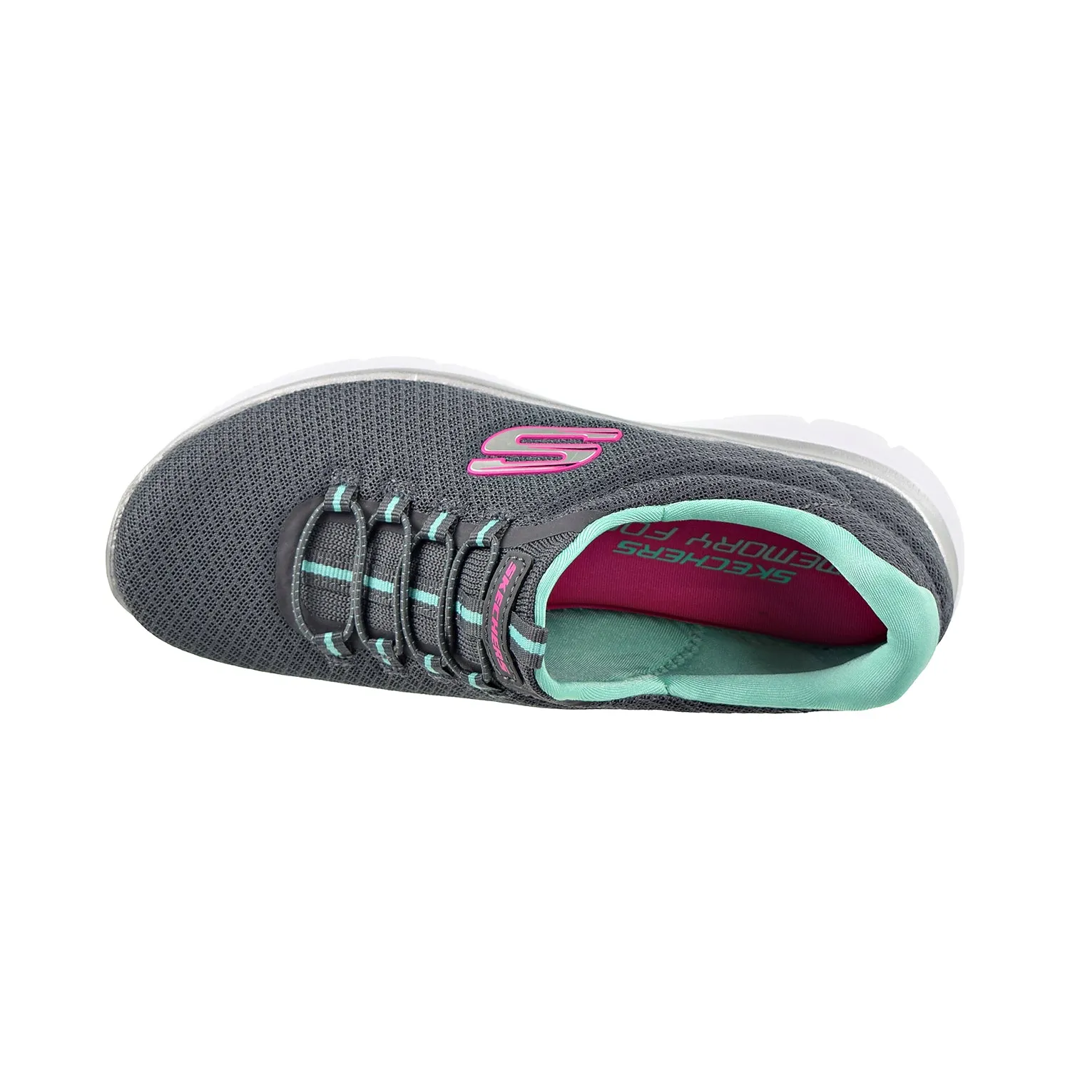 Skechers Summits Womens Shoes Charcoal/Green