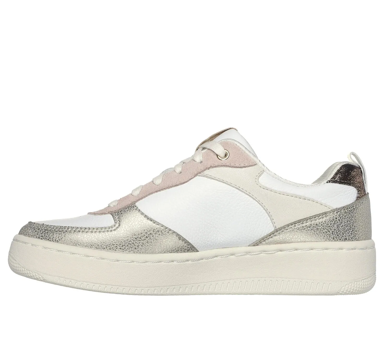 'Skechers' Women's Sport Court 92-Sheer Shine - White / Pink / Gold