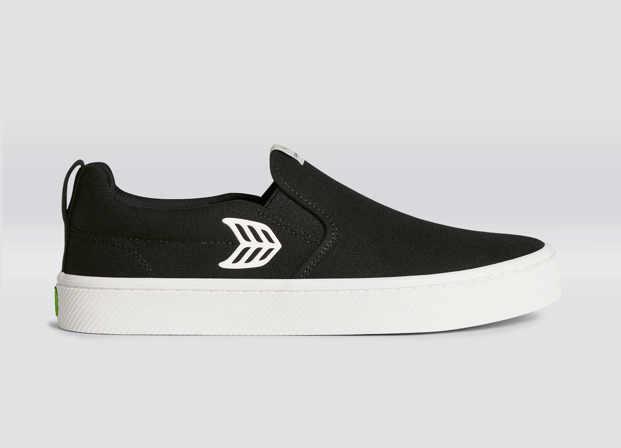 SLIP ON Black Canvas Off-White Logo Sneaker Men