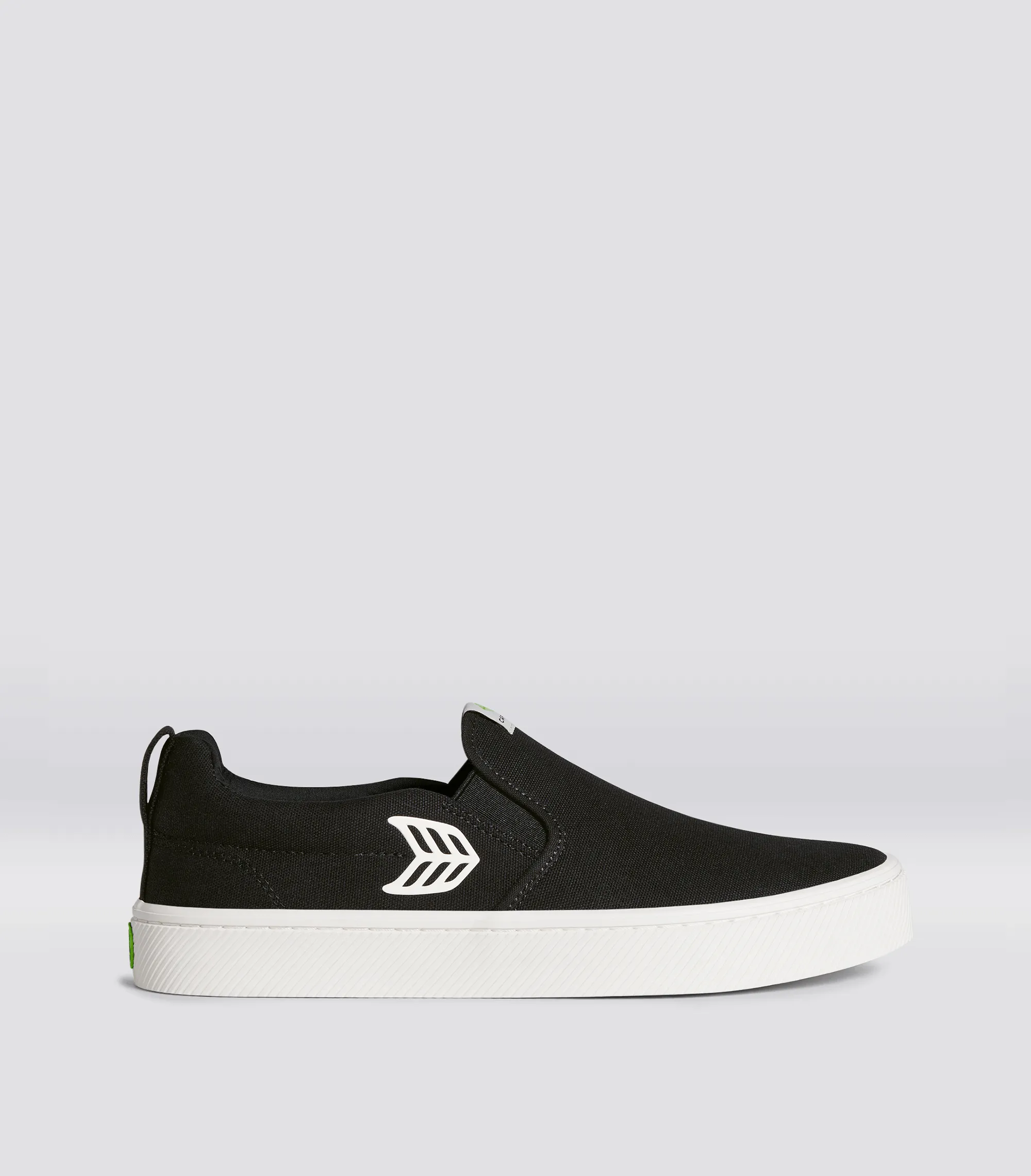 SLIP ON Black Canvas Off-White Logo Sneaker Men