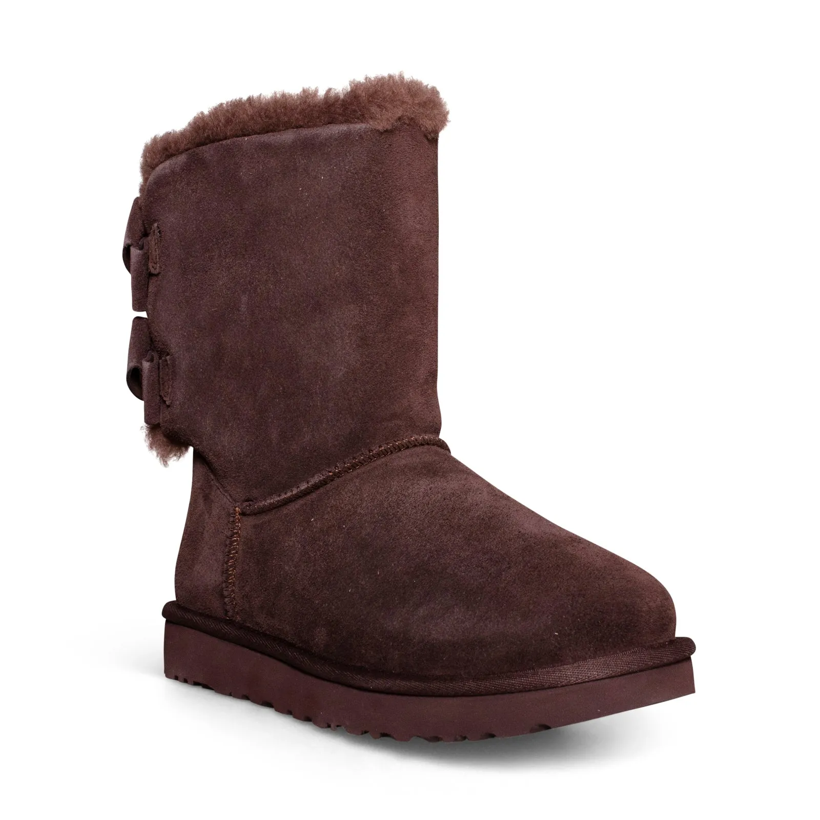 UGG Bailey Suede Bow Burnt Cedar Boots - Women's