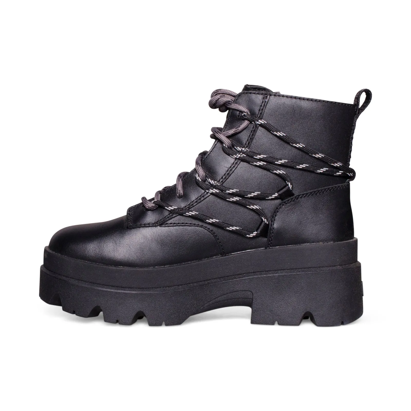 UGG Brisbane Lace Up Black Boots - Women's