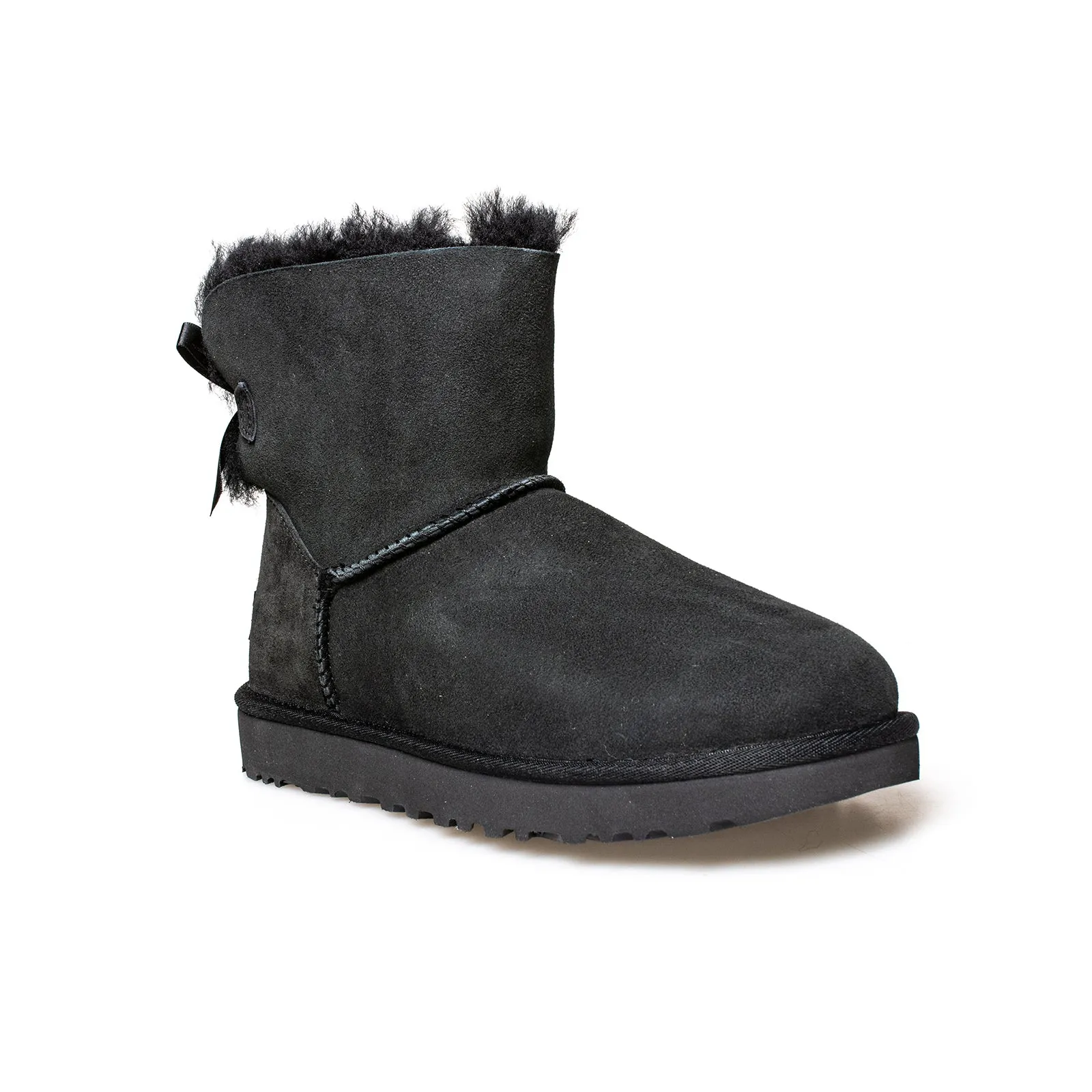 UGG Mini Bailey Brooch Black Boots - Women's