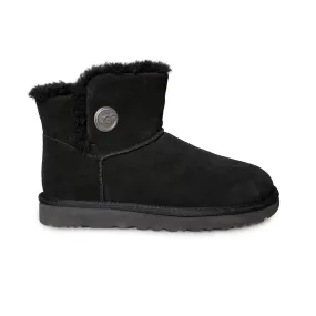 UGG Mini Bailey Snaps Black Boots - Women's