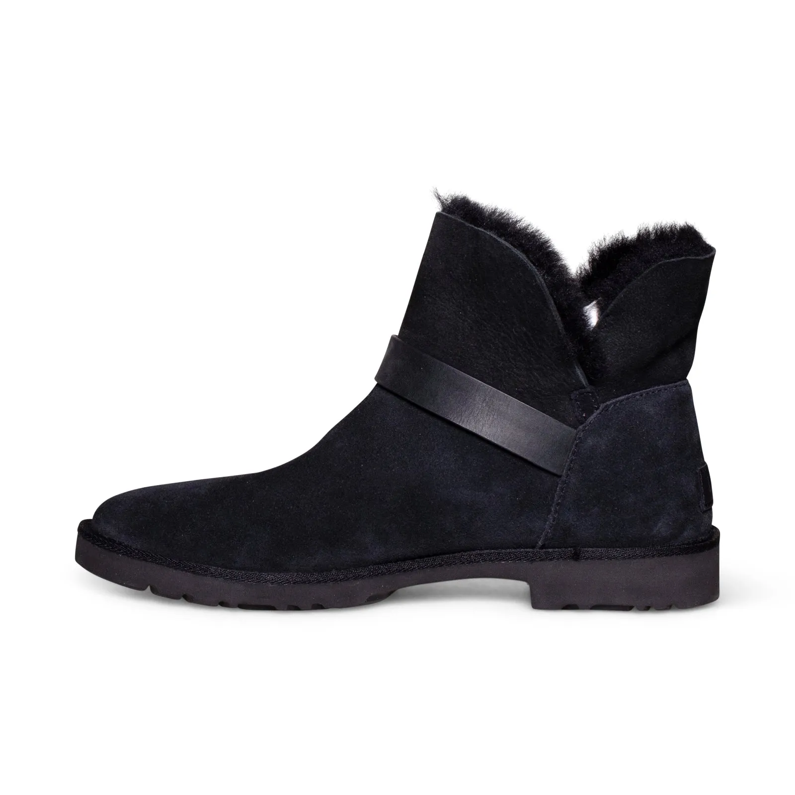 Womens UGG Romely Short Black Buckle Boots - Stylish and Comfortable Footwear