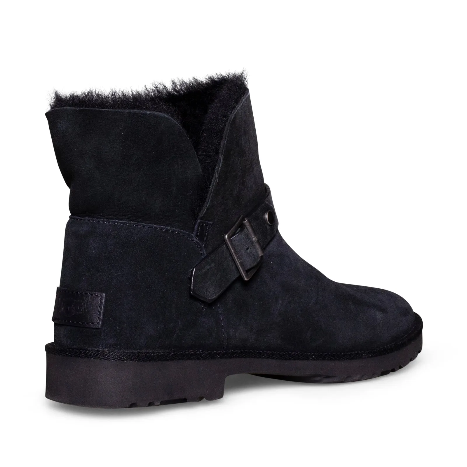 Womens UGG Romely Short Black Buckle Boots - Stylish and Comfortable Footwear