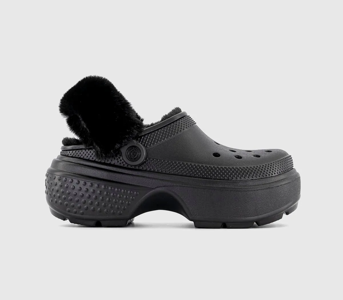 Womens Crocs Stomp Lined Clogs Black